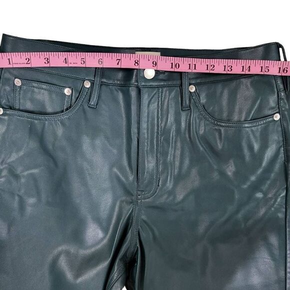 J.crew
High-rise '90s classic straight green 
vegan leather pant size 10 - Picture 7 of 9